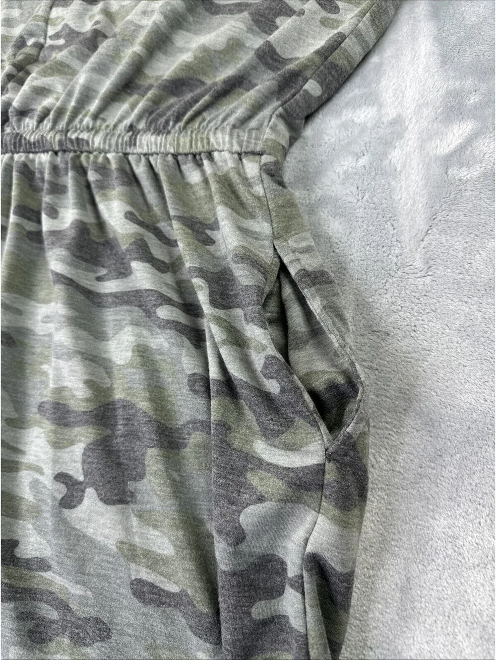 Women’s 2X Plus Size 24/7 Clara Tie Waist Dress Cover Up Camo Comfy Pockets
